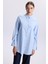 Kol Düğmeli Mavi Poplin Tunik T-1506 1