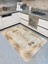 Bej Rengi Kitchen Yazılı Gold Detaylı Lateks Taban Halı 2