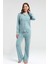 Çeyizlik Kutulu Pijama Takım, Viskon Kumaş, Önden Düğmeli, Uzunkol 5