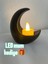 Siyah Ay Şekilli Mumluk, Ramazan Dekorasyonu, Ay Şekilli Tealight Mumluk 1