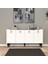 Titanyum (Mermer-Beyaz) Modern Konsol, Çok Amaçlı Dolap, Dresuar, Mutfak Dolabı, Kiler Dolabı, Tv Ünitesi 3