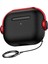 Buff Airpods 4 ile Uyumlu Kilitli Kapak Djpods Kılıf Black-Red 3