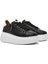 Kadın Siyah Fermuarlı Bağcıklı Kalın Tabanlı Deri Sneaker 25SFD511118 3