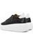 Kadın Siyah Fermuarlı Bağcıklı Kalın Tabanlı Deri Sneaker 25SFD511118 5