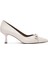 Kadın Krem Ince Kısa Topuklu Deri Stiletto 25SFD132318 1