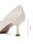 Kadın Krem Ince Kısa Topuklu Deri Stiletto 25SFD132318 2