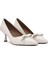 Kadın Krem Ince Kısa Topuklu Deri Stiletto 25SFD132318 3