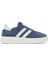 Kadın Mavi Bağcıklı Kalın Tabanlı Süet Deri Sneaker 25SFD511010 1
