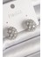 Pirinç Gümüş Renk Zirkon Taşlı Kadın Küpe - TJ-BKP9795 1