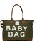 Haki Baby Bag Baskılı Garnili Anne Bebek Çantası 1