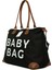 Siyah Baby Bag Baskılı Garnili Anne Bebek Çantası 2