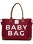 Bordo Baby Bag Baskılı Garnili Anne Bebek Çantası 1