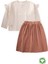 Çocuk Oversize Bohem Bluz Uzun Etekli Takım 8-12 Yaş Naturel 1
