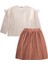 Çocuk Oversize Bohem Bluz Uzun Etekli Takım 8-12 Yaş Naturel 2