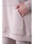 Comfort Kapüşonlu Bej Sweatshirt T-1472 5