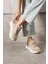 Lawse Kadın Sneakers Bağcıklı Spor Ayakkabı Bej 2