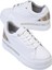 Olala Kadın Sneakers Bağcıklı Arka Desenli Spor Ayakkabı Beyaz Deri 1