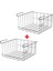 2 Adet Asılabilir Mutfak Dolap Içi Tel Sepet 31X30X18 cm Ikea 2'li Set Metal Raf Içi Organizer Gri Düzenleyici 1
