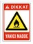 Dikkat Yanıcı Madde Levha 20X30CM 35X50CM Pvc Foreks 1