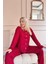 Bordo Dublin Önden Düğmeli Uzun Kollu Kadın Pijama Takımı 2