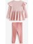 Pamuklu Pembe Uzun Kollu Fitilli Alt Üst Takım 2