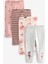 Pamuklu Krem Balerin Desenli Uzun Kollu Taytlı 4’lü Alt Üst Takım 3