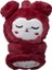 Kız Çocuk Bordo Renk Ayıcık Figürlü Kışlık Peluş Kulaklık 1
