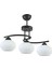 Fuji Modern Dekoratif Salon - Mutfak - Yatak Odası Siyah Renk Camlı 3 Lü Avize 1