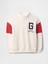 Erkek Çocuk Beyaz Gap Logo Vintage Soft Yarım Fermuarlı Sweatshirt 5