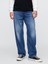 Erkek Mavi Relaxed Fit Straight Jean Pantolon 5