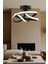 Eclipse Model Siyah Metal Salon Mutfak Oturma Yatak Odası Modern LED Plafonyer Avize 1