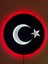 Ledli, Işıklı Yuvarlak Türk Bayrağı Tablosu, Dekoratif Ahşap Bayrak Tablo, LED Tablo 1