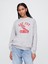 Kadın Gri Gap Logo Vintage Soft Fransız Havlu Kumaş Sweatshirt 1