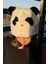 Siyah ve Beyaz Renk Panda Figürlü Peluş Şapka 2