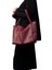 Kadın Bordo Çift Saplı Fermuarlı Shopper Çanta 4