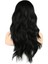 Dalgalı Perçemli Fiber Sentetik Orta Boy Peruk / Siyah 4