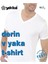 4'lü Erkek Beyaz Derin V Yaka Kısa Kollu Penye Atlet 2