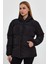 Kadın Siyah Kapüşonlu Oversize Şişme Mont 5