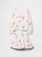 Kız Bebek Beyaz Vintage Soft Sweatshirt ve Şort Etek Outfit Set 1