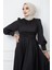 Beli Pilise Detaylı Kuşaklı Abiye Elbise Siyah 1595 5
