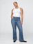 Kadın Mavi High Rise '70S Flare Jean Pantolon 5