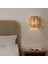 Japon Wabi-Sabi Retro Rattan Dokuma Duvar Lambası LED Aplikler E27 Ampullü Oturma Odası Yatak Odası Başucu Koridor (Yurt Dışından) 5