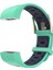 Fitbit Charge 2 Için Iki Tonlu Yuvarlak Delikli Silikon Saat Bandı Tokalı Yeşil + Mavi (Yurt Dışından) 2