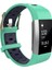 Fitbit Charge 2 Için Iki Tonlu Yuvarlak Delikli Silikon Saat Bandı Tokalı Yeşil + Mavi (Yurt Dışından) 3