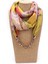 Çiçek Desenli Kolyeli Şifon Eşarp, Ölçü: 180 x 48CMPEMBE (Yurt Dışından) 2