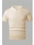 Erkek Taş Ince Saç Örgülü Slim Fit Polo Yaka Triko T-Shirt 5