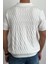Erkek Ince Saç Örgülü Düğmeli Slim Fit Polo Yaka Triko T-Shirt 4