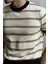 Erkek Çizgi Detaylı Slim Fit Bisiklet Yaka Triko T-Shirt 1