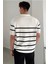 Erkek Düğmeli Polo Yaka Çizgi Detaylı Slim Fit Triko T-Shirt 2