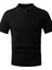 Erkek Siyah Ince Saç Örgülü Slim Fit Polo Yaka Triko T-Shirt 4